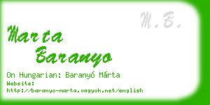 marta baranyo business card